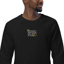 Load image into Gallery viewer, Gods Flex Unisex organic raglan sweatshirt (The Rich Aisle)
